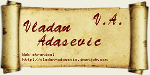Vladan Adašević vizit kartica
